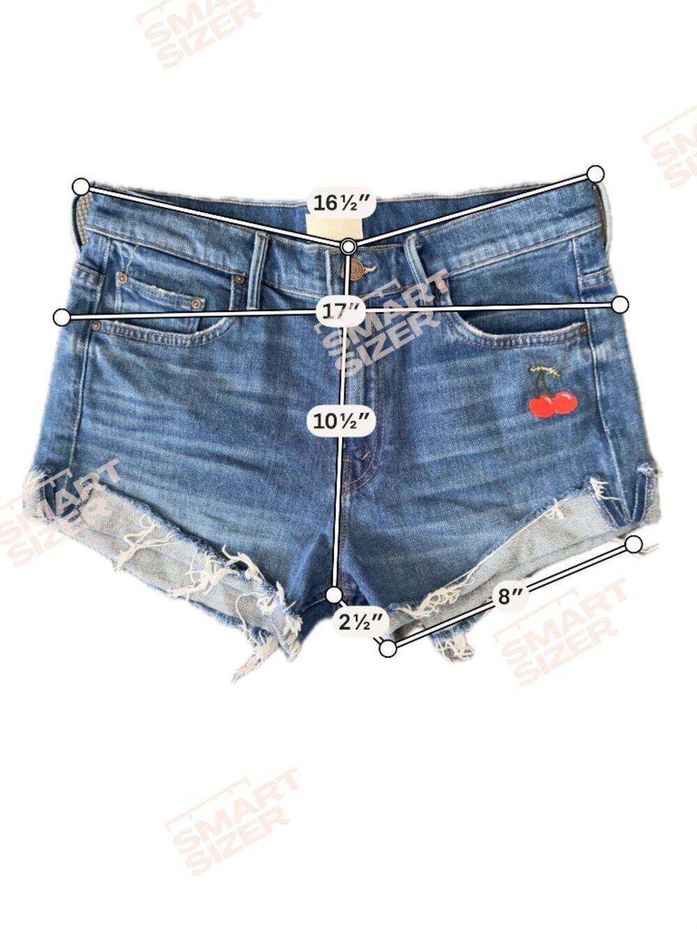 MOTHER The Rascal Slit Flip-29- Embroidered Cherry- Fray- High Rise- MSRP $228 - Picture 13 of 13